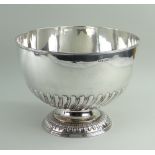 LATE VICTORIAN SILVER PEDESTAL PUNCH BOWL, of circular design, Birmingham 1897, Jenkins & Timm,