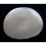 EIGIL JENSEN FOR ANTON MICHELSON: small Danish sterling silver & white enamel dish, c. 1950s, marked