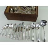 MODERN SILVER FLATWARE TABLE SERVICE FOR 8 PLACE SETTINGS, Cooper Bros. & Sons Ltd, Sheffield