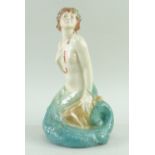 RARE ROYAL DOULTON BONE CHINA FIGURINE, 'Mermaid' HN97, c.1917-36, designed by Harry Tittensor, with