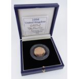 ROYAL MINT GOLD PROOF FIFTY PENCE COIN, 1998, 25th Anniversary EEC, 15.5gms, in box with certificate