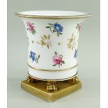 COALPORT PORCELAIN VASE DECORATED BY WILLIAM BILLINGSLEY raised on four lion-paw feet over a