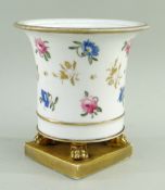 COALPORT PORCELAIN VASE DECORATED BY WILLIAM BILLINGSLEY raised on four lion-paw feet over a