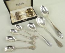 ASSORTED DANISH SILVER SPOONS, Heise / Siggaard various dates and patterns, including boxed set of