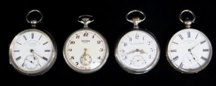 THREE POCKET WATCHES comprising silver 'The Official Timekeeper' H. J. Norris open face pocket