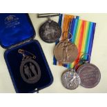 ASSORTED MILITARIA comprising WWI War Medal and Victory Medal engraved to 'W. Z. 3467 H. E. Davies