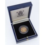 ROYAL MINT GOLD PROOF HALF SOVEREIGN, 1997, 3.9gms, in box with certificate of aucthenticity, No.