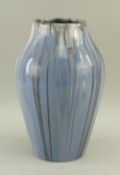 CANDY WARE STONEWARE POTTERY BALUSTER VASE having a streaked tonal blue and grey glaze, circa 1930s,