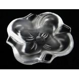 CRYSTAL LALIQUE 'RIAMBEL' BOWL, c. 1992, frosted and clear glass with grey enamel