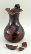 SWANSEA POTTERY ETRUSCAN OINOCHOE JUG with three transfers of female dancing trio, a vine border and