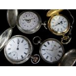 VARIOUS FULL HUNTER POCKET WATCHES comprising silver repeater example stamped '935' and marked '