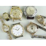 ASSORTED WRISTWATCHES comprising vintage Omega 2398-3, three vintage ladies wristwatches with 9ct