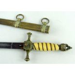 IMPERIAL GERMAN NAVAL OFFICERS DRESS DAGGER BY WKC, with Imperial pattern crowned top, ivorine grip,