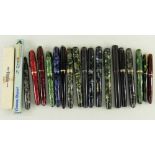 ASSORTED CONWAY STEWART FOUNTAIN PENS, including mostly coloured marbled pens, Universal no. 470,