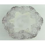 GEORGE VI SILVER PIERCED PEDESTAL DISH, grape and foliate border, London 1938, Asprey & Co Ltd,