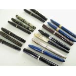 ASSORTED VINTAGE FOUNTAIN PENS, including three Mentmore, two Burnham, eight Sheaffer, and three