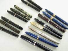 ASSORTED VINTAGE FOUNTAIN PENS, including three Mentmore, two Burnham, eight Sheaffer, and three
