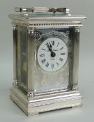 MODERN SILVER CASED CARRIAGE CLOCK, Charles Frodsham, with push repeat, signed enamel dial with