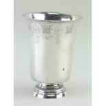 FRENCH PROVINCIAL SILVER BEAKER, 1798-1809, of slender bell form, rIm engraved with lambrequin