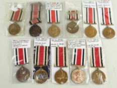 ELEVEN SPECIAL CONSTABULARY LONG SERVICE MEDALS including George V, George VI, and QEII examples (