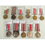 ELEVEN SPECIAL CONSTABULARY LONG SERVICE MEDALS including George V, George VI, and QEII examples (