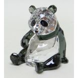 SWAROVSKI SMOKEY CRYSTAL MODEL PANDA, 8cms high Comments: no boxes or certificates