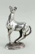 LATE 20TH CENTURY SILVER FIGURE OF A STALLION 'Playing Up', signed 'Lorne McKean', London import