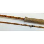 FISHING: HARDY BROTHERS OF ALNWICK 'THE WANLESS' PALAKONA SPLIT-CANE TWO-PIECE SPINNING ROD (6