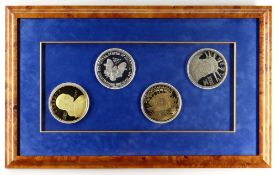 FOUR WASHINGTON MINT GIANT QUARTER-POUND SILVER PROOF DOLLARS, issued 2000, including silver eagle