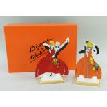 PAIR WEDGWOOD CLARICE CLIFF 'AGE OF JAZZ' DANCERS, shape 432 and 433, limited edition (289/1000)