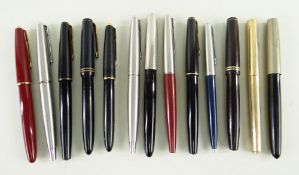 ASSORTED PARKER FOUNTAIN PENS, including three 45s, Victory, ballpoint ETC (13) Comments: various
