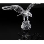 SWAROVSKI CRYSTAL MODEL EAGLE, 23.5cms wide Comments: missing one tail feather, no boxes or