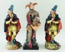 THREE ROYAL DOULTON FIGURES, comprising 'Jester' HN3016 , and 2x 'Pied Piper' HN2102 (3) Provenance: