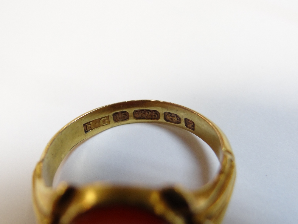 ASSORTED RINGS comprising 15ct gold sardonyx ring, together with three yellow metal rings - Image 3 of 19