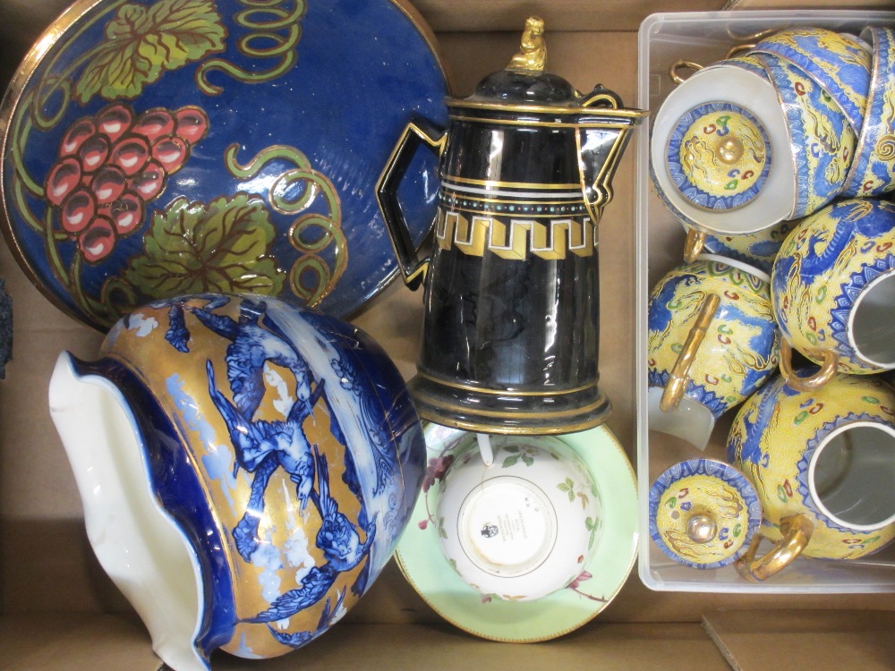 VICTORIAN & LATER MIXED CHINA & GLASSWARE to include glass fishing net floats, blue and white with - Image 2 of 5