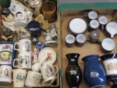 MIXED VINTAGE & LATER CHINA & PORCELAIN, two boxes to include Hornsea Lancaster coffeeware,