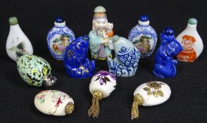 CHINESE & OTHER OPIUM & POT POURRI BOTTLES - various styles in pottery and porcelain, twelve in