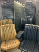 VINTAGE CAR SEATS - a quantity, 1984 Mercedes 300, along with a chrome edged windscreen