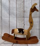 HAND BUILT WOODEN ROCKING ALPACA, 115cms H, 110cms L, 29cms W