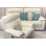 NEAR NEW DFS LUCIUS SNOW TWO SEATER WHITE LEATHER SETTEE & MATCHING ARMCHAIR - purchase receipt