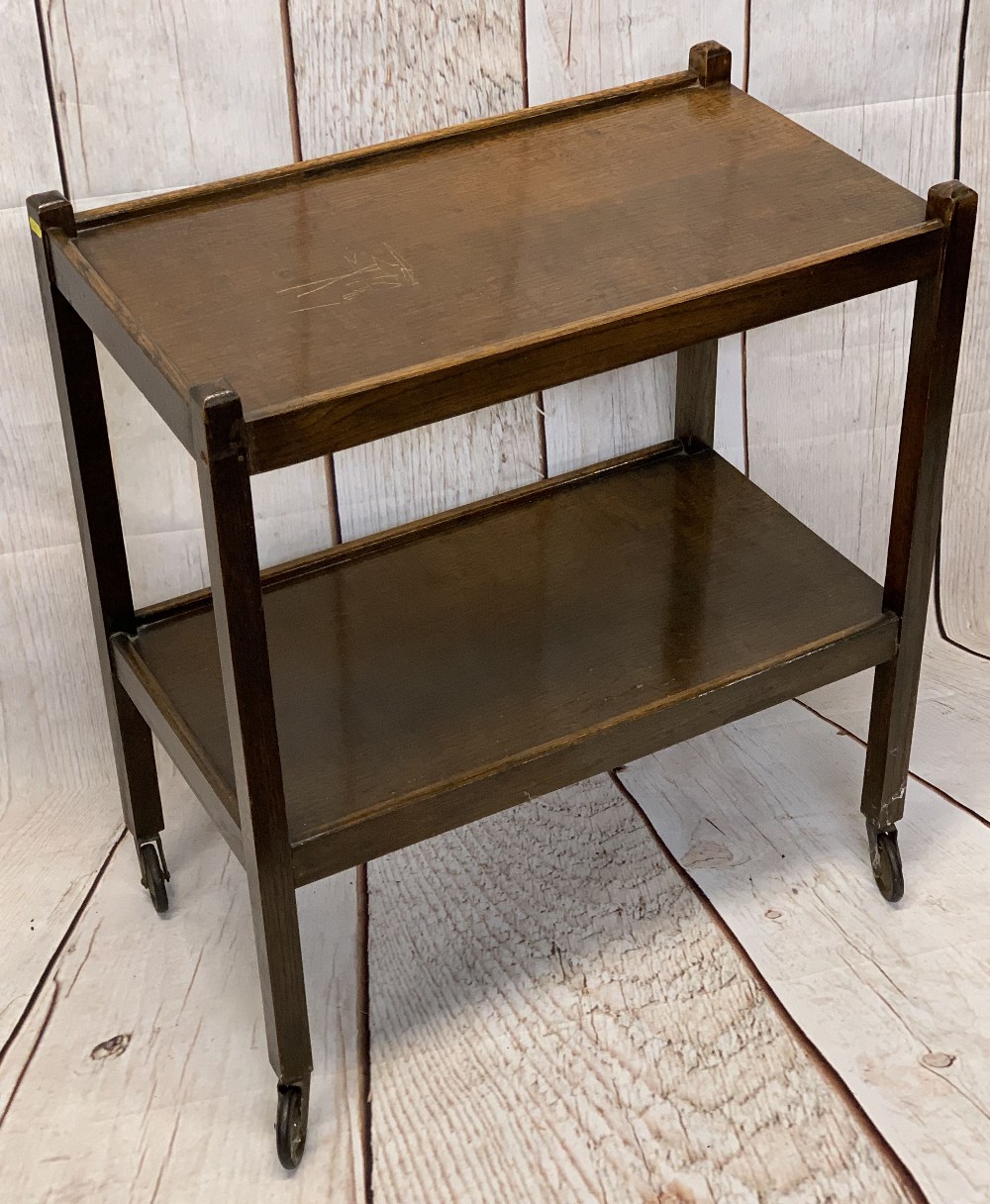 VINTAGE FURNITURE PARCEL (3) to include a shaped top Edwardian table with under tier shelf, 73cms H, - Image 3 of 3