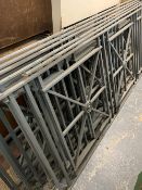 PRIMER COATED FABRICATED IRON RAILINGS - a quantity having open panels with central English Rose