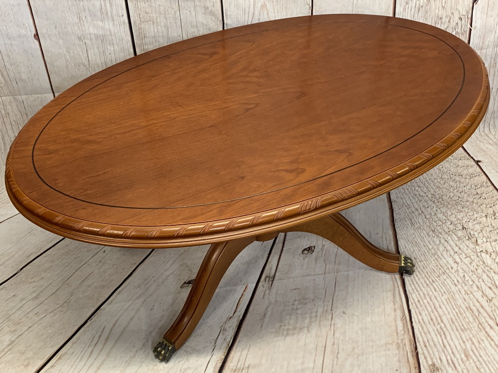 McDONAGH & OTHER REPRODUCTION CHERRY WOOD OCCASIONAL FURNITURE (3) to include an oval topped - Image 2 of 7