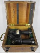 RARE BARR & STROUD LTD 45 DEGREE ELBOW BINOCULARS (10) - scarce type CN18 No 423 in original carry