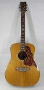 RARE YAMAHA FG-300 ACOUSTIC GUITAR IN CARRY CASE - interior red label marked 'Nipon Gakki' circa