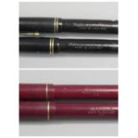 BLACK STEPHENS LEVERFILL NO 270 FOUNTAIN PENS (2) -1940s, with gold plated trim and original 14ct