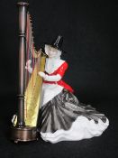 ROYAL DOULTON 'WELSH LADY HARPIST' china figurine, HN4968, no. 1001 from a worldwide limited edition