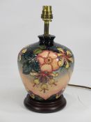 MOORCROFT OBERON TABLE LAMP WITH SHADE - 40cms overall H, designed by Rachel Bishop, 29cms H minus