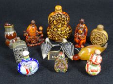 CHINESE & OTHER EASTERN SNUFF/OPIUM BOTTLES (12) - various compositions including 4 x simulating