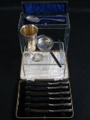 HALLMARKED SILVER, EPNS and other items of metalware, a mixed collection to include a silver tea